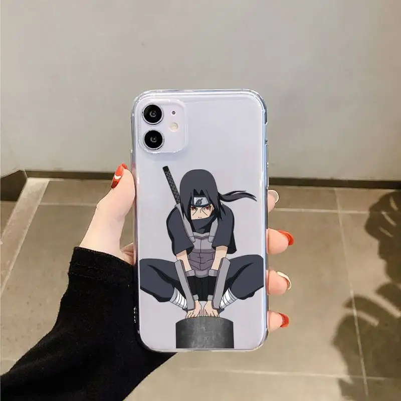 

Newest Japan Anime Naruto Sasuke Phone Case Transparent for iPhone 11 12 mini pro XS MAX 8 7 6 6S Plus X 5S SE 2020 XR