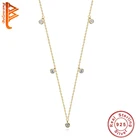 Новое поступление 18K позолоченные трендовые круглые CZ ожерелье Station 925 Серебряное колье вечерние модная обувь для женщин, ювелирное изделие, подарок