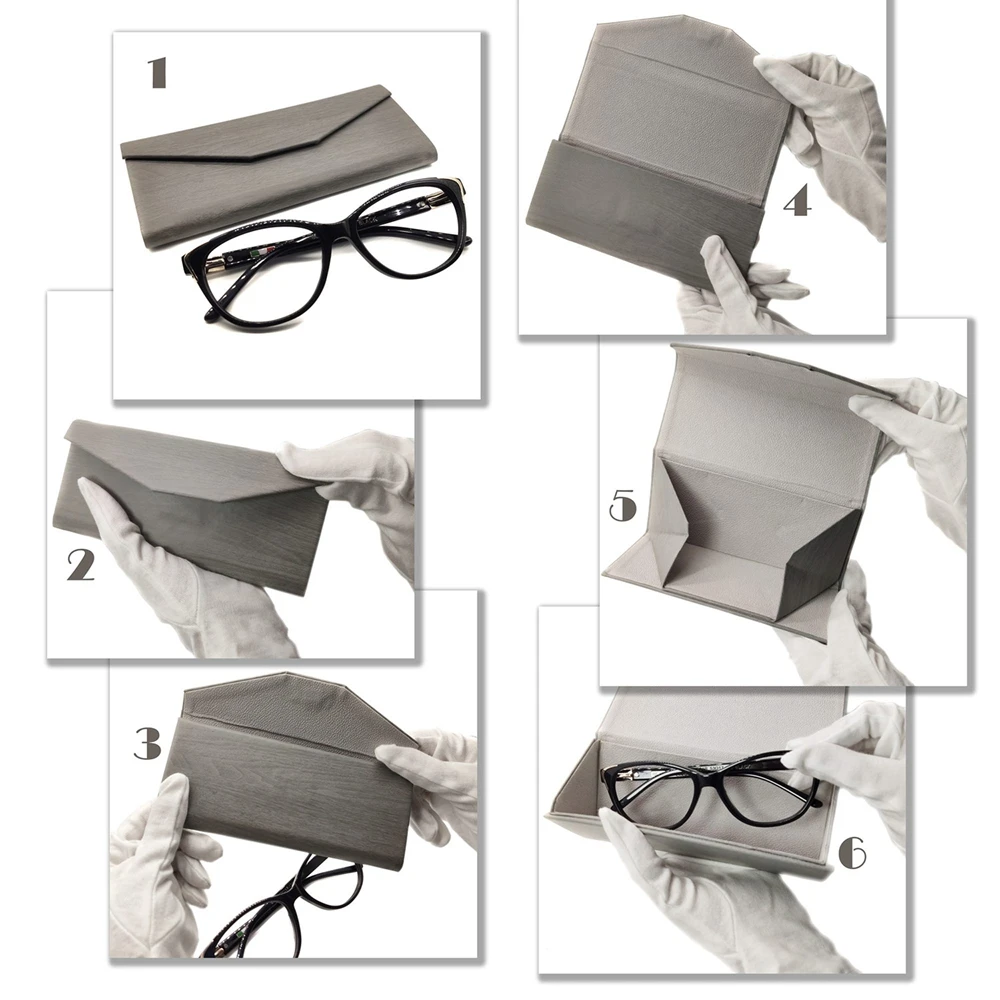 1 шт. Портативный треугольные солнечные очки коробки Складные PU