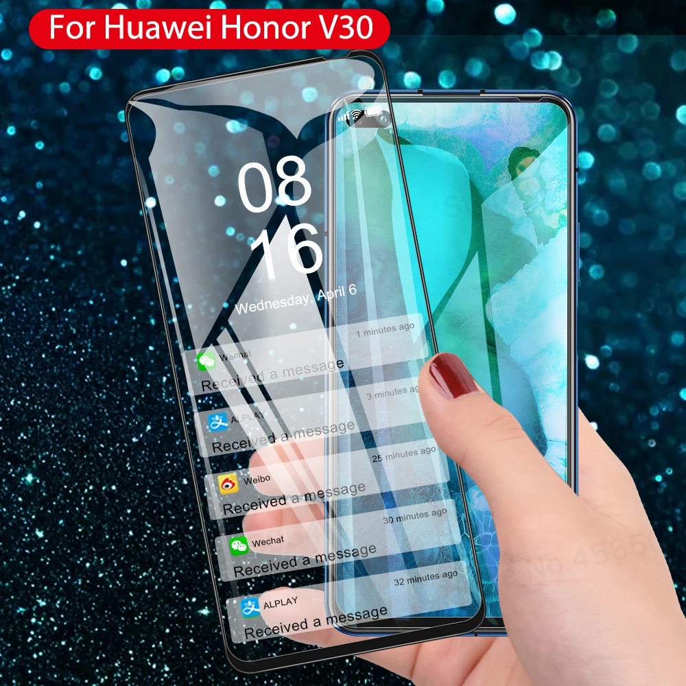 Закаленное стекло с полным покрытием для Huawei Honor 20 V30 Pro Nova 5T 6E nova 6 pro Защита экрана