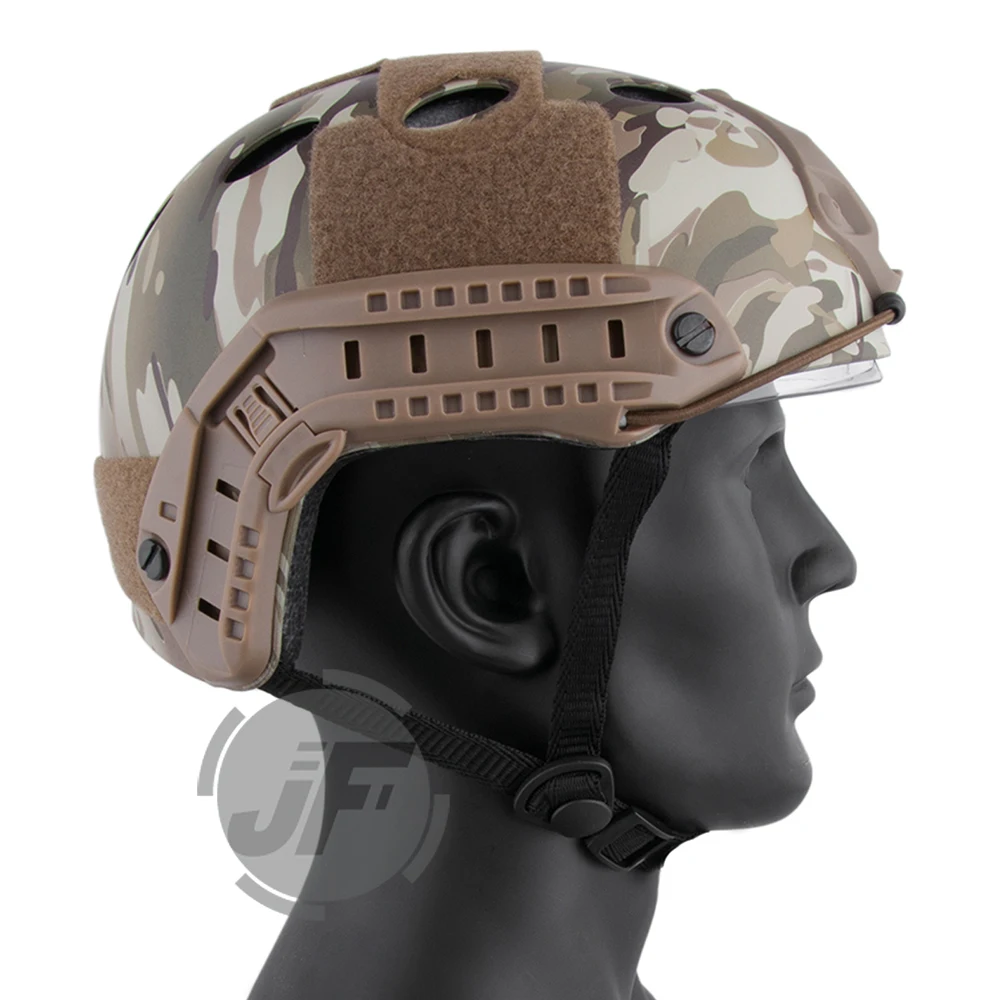 Emerson PJ Type Fast Helmet EmersonGear Tactical Shooting Hunting Bump Jump Goggle w/ Flip-down Visor + NVG Shroud | Спорт и