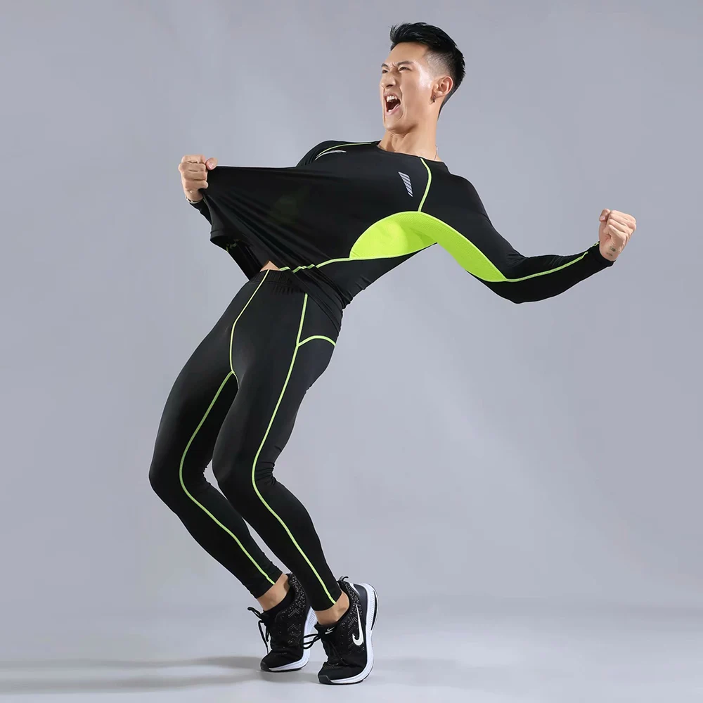 2 шт./компл. мужской спортивный костюм компрессионная одежда для тренажерного