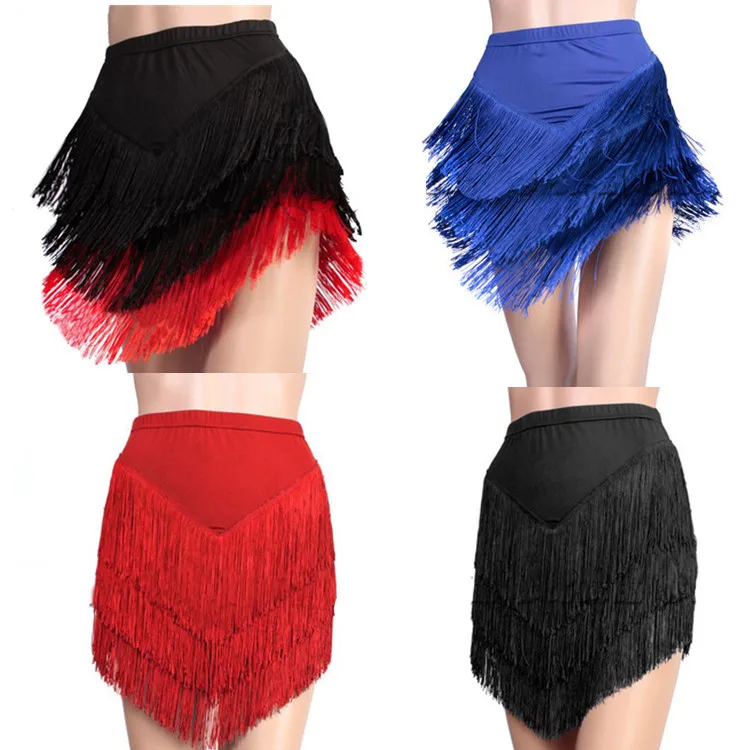 

Dance Dress Skirt Tops Summer Adult Women Children Rumba Cha Samba Tassels Latin Is Short Urethane Elastic Fibre Spandex