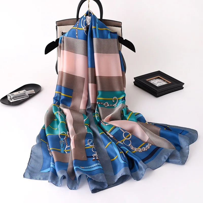 

New 2021 Brand Silk Scarves Summer Women Shawls and Wraps Print Hijabs Scarfs Foulard Femme Pashmina bandana Beach Stoles