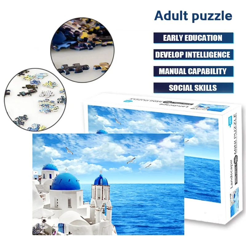 

Child Adult Puzzle Educational Toy Aegean Scene Puzzle Style Plane Puzzles 1000PCS