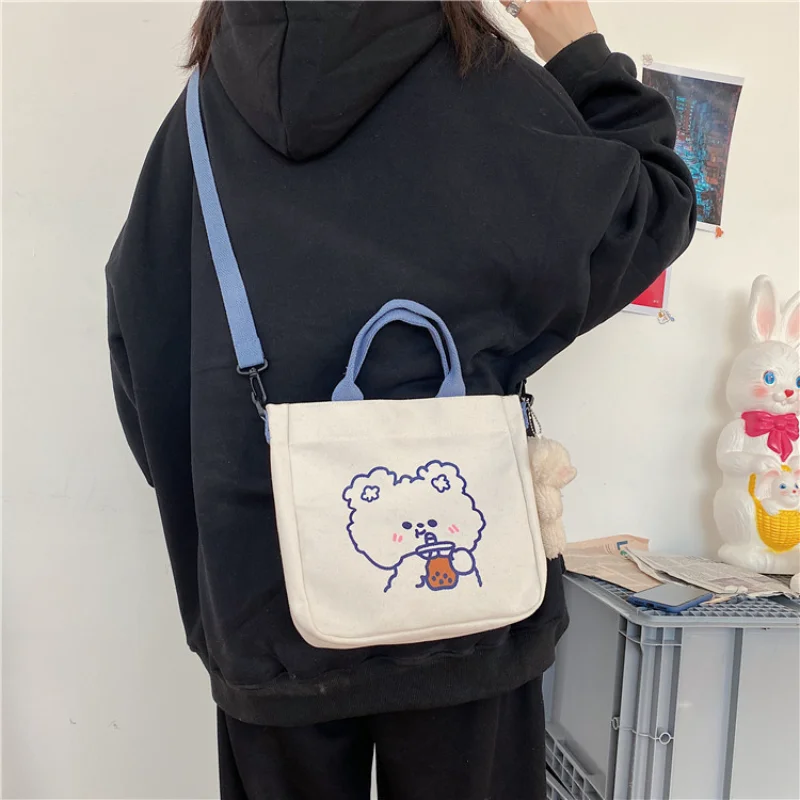 

Women's Messenger Bags Ladies Canvas Printed Cute Rabbit Tote Bag Lady Sweet Cartoon Student Shoulder Bag