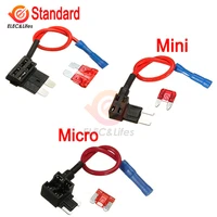 12v car blade fuse holder add a circuit tap adapter micro mini standard atm apm blade automotive fuses with 10a amp fuse wire