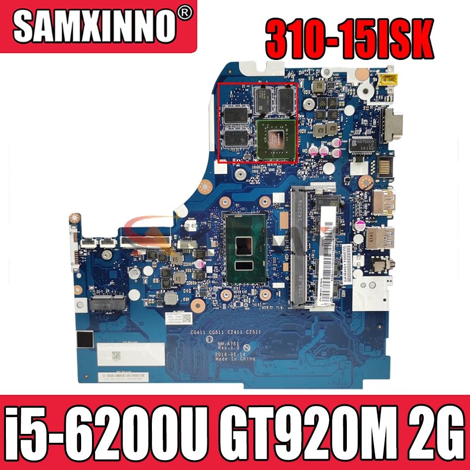 

Оригинальная материнская плата для ноутбука Lenovo 310-15ISK 510-15ISK материнская плата для ноутбука 4G RAM NM-A751 GT920M 2G 100% работает