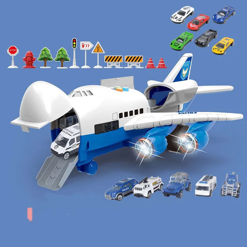 Самолет игрушечный деформирующийся с музыкой инерционный трек детский самолет