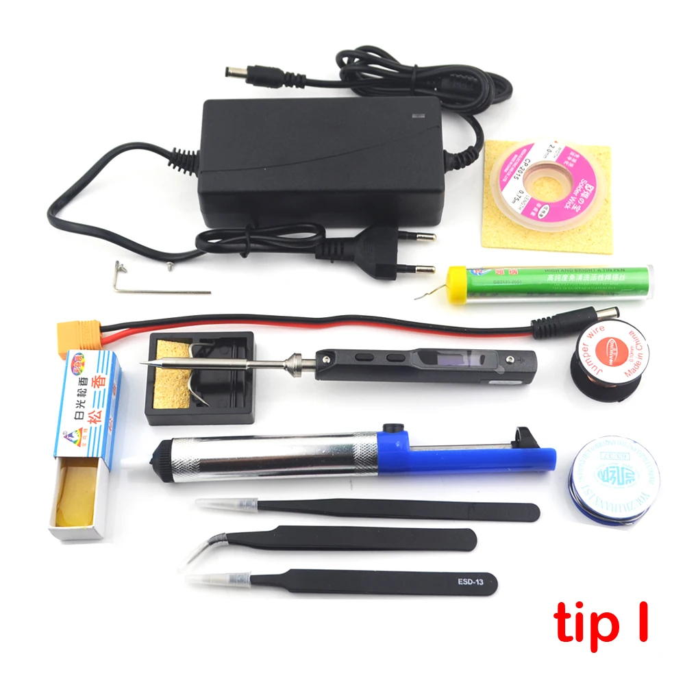 Original TS100 65W Mini Electric Soldering Iron Station Kit Digital LED Display Adjustable Temperature with Tip Power Supply