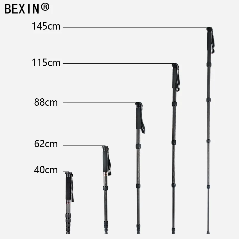 BEXIN MCS255 профессиональный монопод из углеродного волокна для DSLR камеры выдвижной