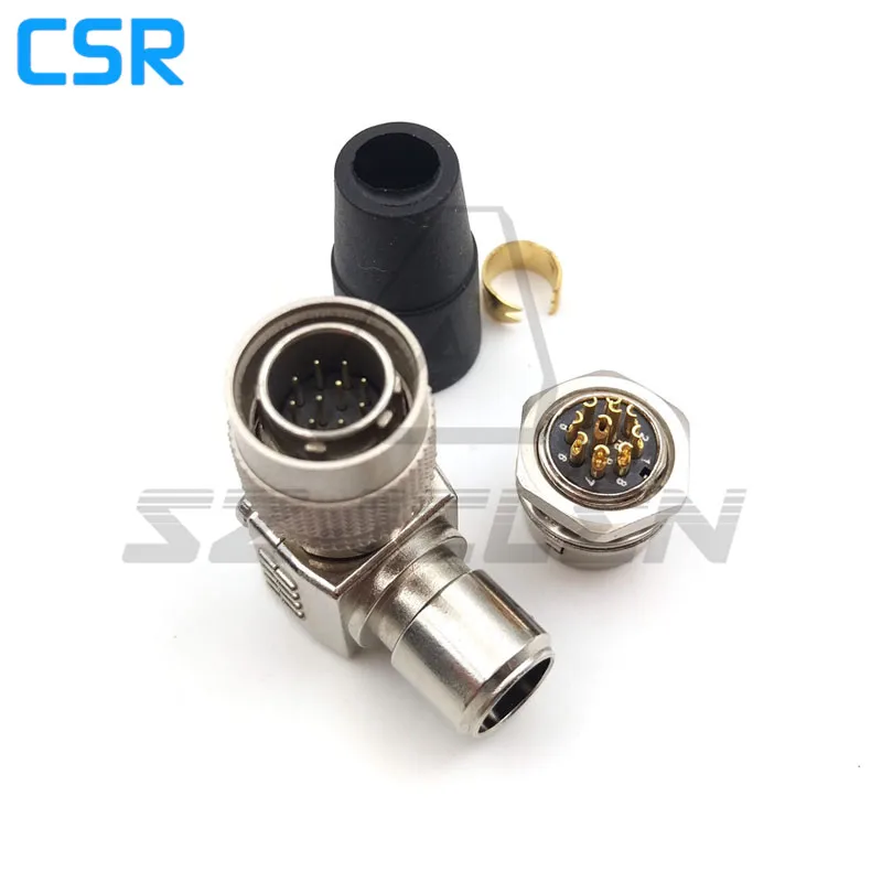 Hirose соединитель под прямым углом 12 pin, HR10A-10P-12p/HR10A-10r-12s, промышленная Мощность камеры, m12 Монтажная розетка
