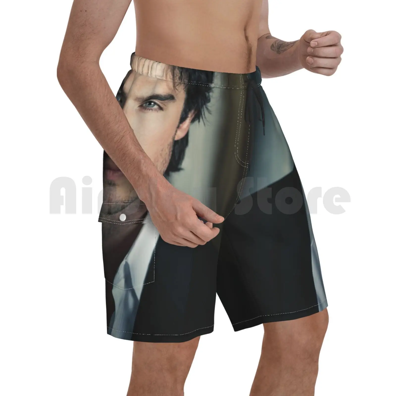 

Handsome Ian Beach Shorts Men Beach Pants Swimwear Handsome Ian Damon Salvatore New Hot Music Cartoon Party Night