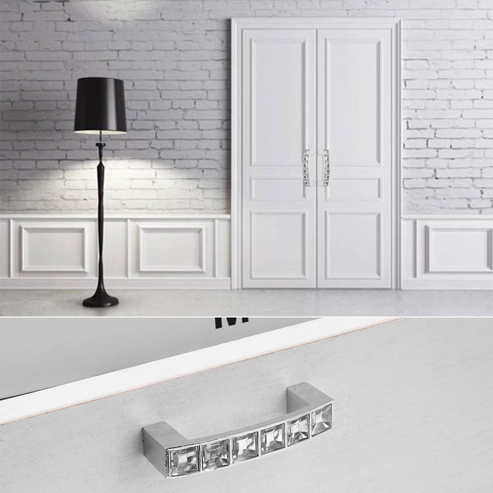 Хрустальные стеклянные ручки для шкафа серебристые Ручки выдвижной ящик ручка