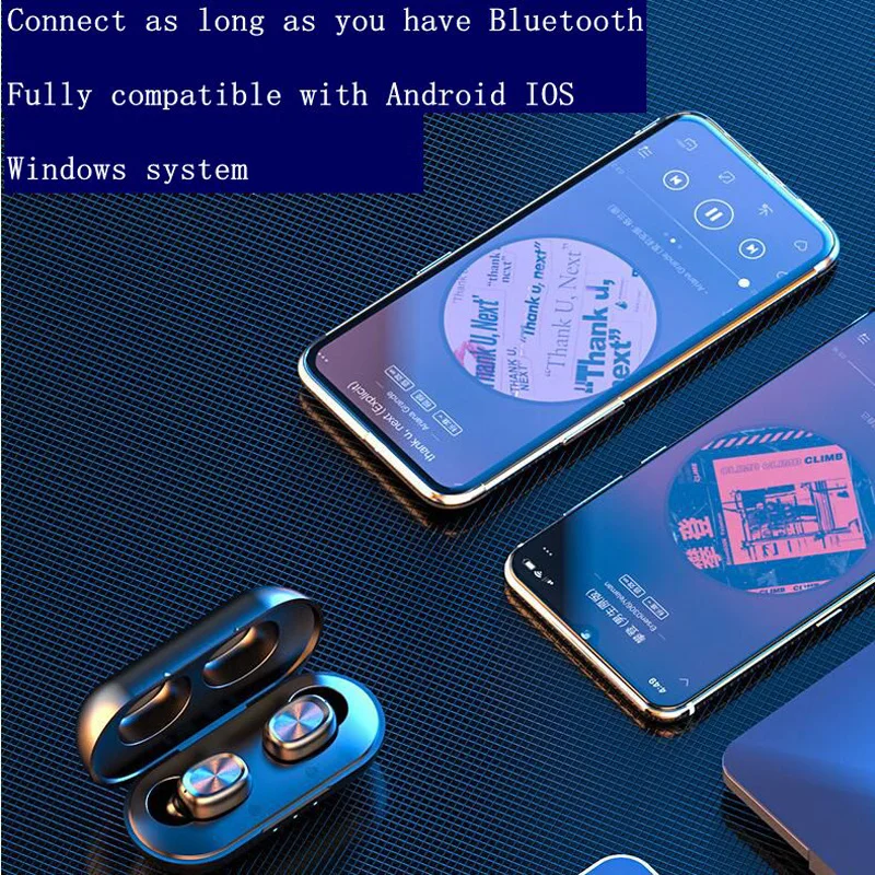 Smart Touch Wireless Binaural Bluetooth Headset 5.0 Sports Second Generation Bluetooth Headset Iphon Android Computer Universal