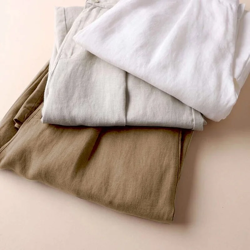 

2021 Wide-leg Pants Women's Summer Plus Size Straight Casual Pants Women's Pants Loose Nine-point Pants Women Bottoms Pants