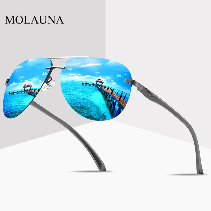 Мужские Винтажные алюминиевые поляризационные солнцезащитные очки