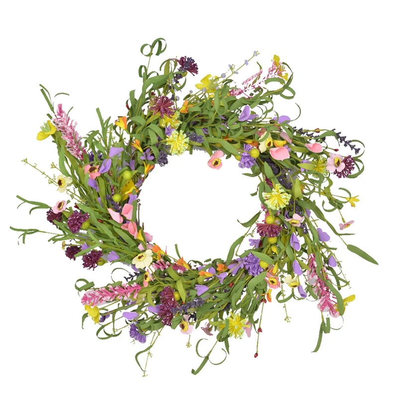 

Венок с цветочным рисунком, семейный венок для передней двери, дома, сада вечерние НКИ, свадьбы, 20 дюймов, весна-лето