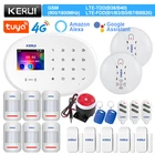 KERUI W20 сигнализация для дома 4G WIFI GSM сигнализация Tuya Smart Wirelss Домашняя безопасность поддержка Alexa датчик движения датчик двери