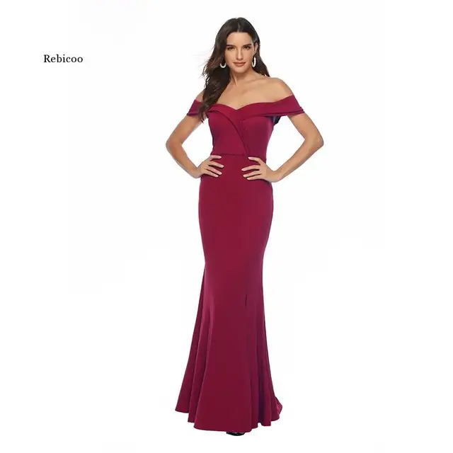 Sexy Women Off Shoulder Dress Maxi Party Long Dress Solid V-Neck Dress Party Bridesmaids Infinity Robe Longue Femme