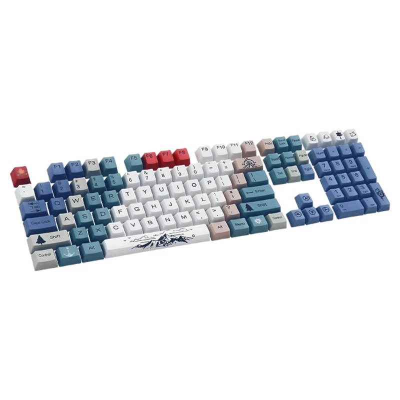 

35EA 108 Keys/set Personality OEM Profile Opaque Mountaineering Theme Keycap PBT Dye Sublimation Key Caps for Satellite Axis