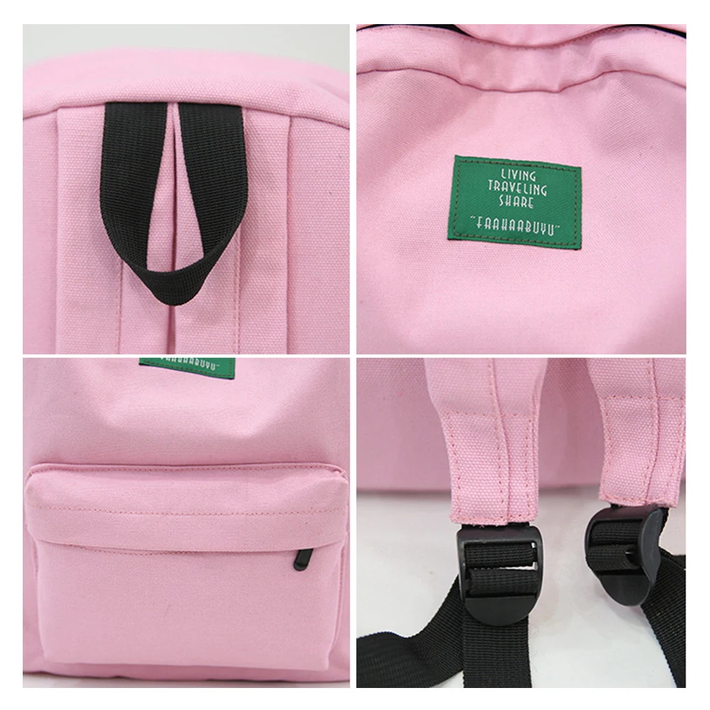 Школьный рюкзак TTOU для девочек-подростков однотонный холщовый дорожный ранец