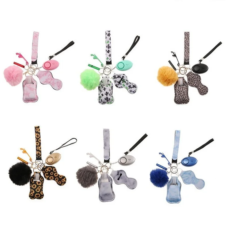 

Safety Self Defense Keychain Set Personal Security Alarm Mini Product Multi Function Gift Women Outing Makeup DIY Accessories