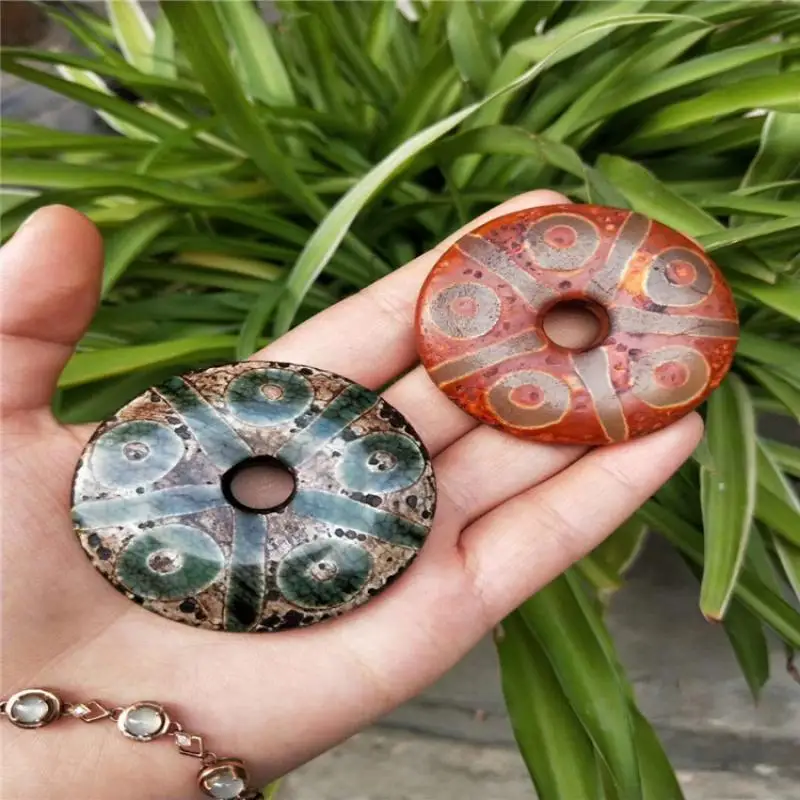 

Натуральный нефрит, агат, десять глаз Dzi, безопасная пуговица, тибетские ювелирные изделия, коллекция ручной работы, украшения, подвески, рез...