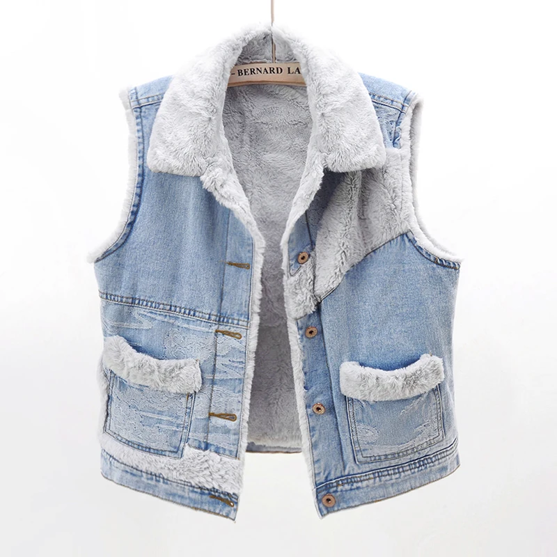 

Новинка 2021, женский синий жилет без рукавов, осенне-зимний теплый Свободный жилет с отложным воротником, однотонная куртка, женские повседн...