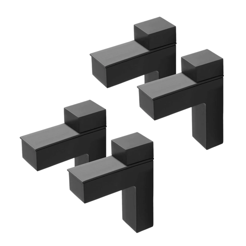 

AU -4 Pcs Adjustable Wood/Glass Shelf Bracket Wall Mount Heavy Duty Floating Brackets for 3-28mm Thick Shelves,Black