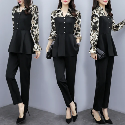 

Plus Size 5xl Women Two Piece Outfits Print Women 2 Piece Set Top And Pants Leopard Top&pants Set Ensemble Femme Deux Pieces