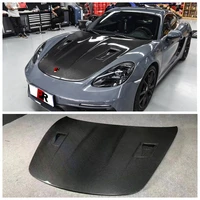 for porsche 718 boxster cayman 981 2016 2021 real carbon fiber front engine hood vent protector cover