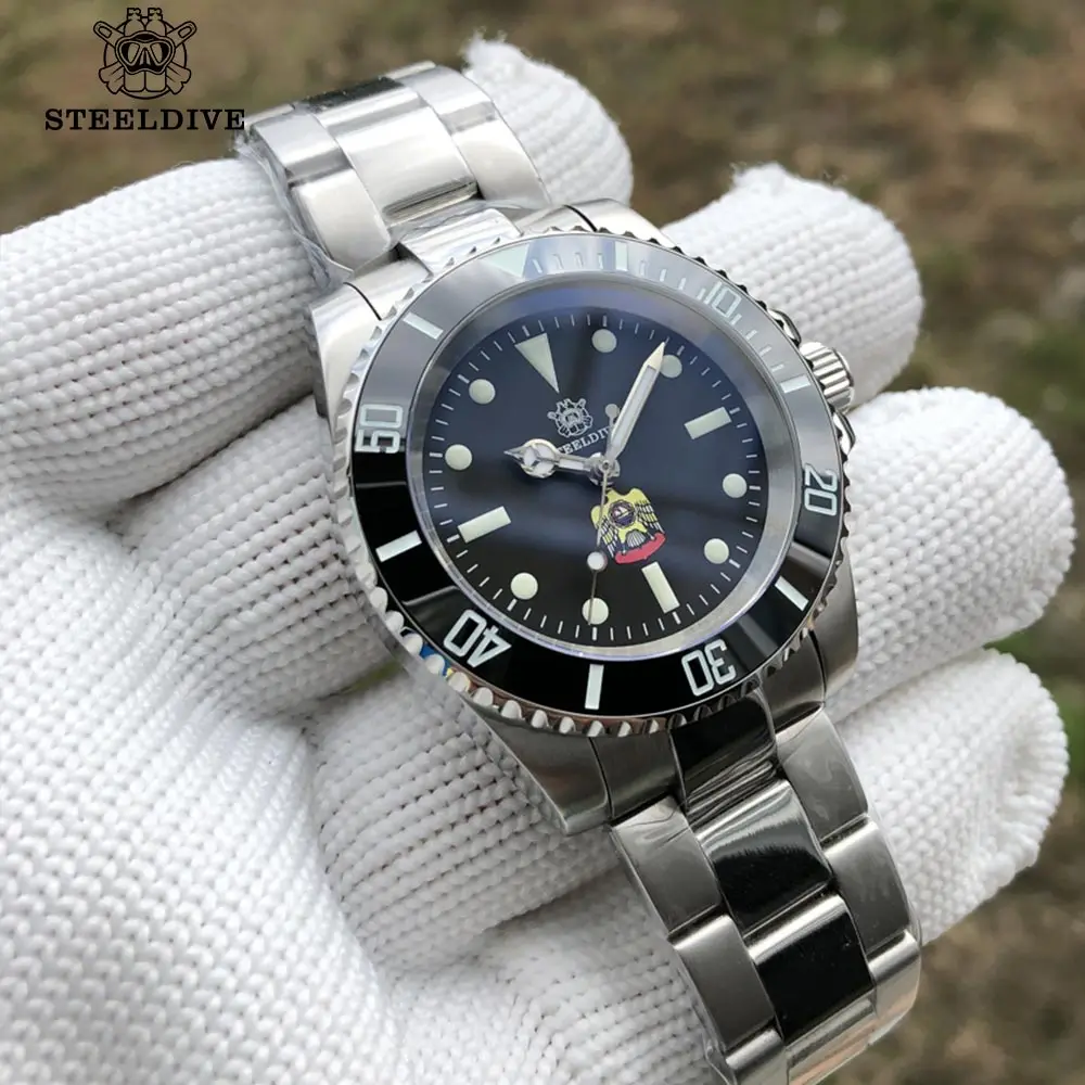 Часы STEELDIVE 1954 200 м NH35 Sapphire автоматические часы C3 светящиеся Мужские механические