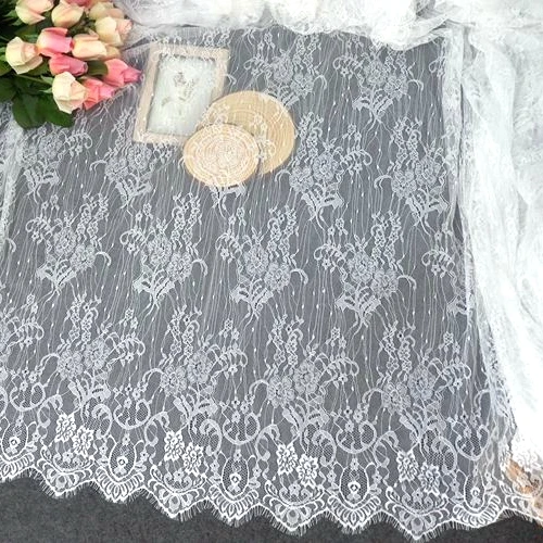 

Off White Chantilly Lace Fabric Subtle Good Quality Women Vintage Dress Making Lace Material