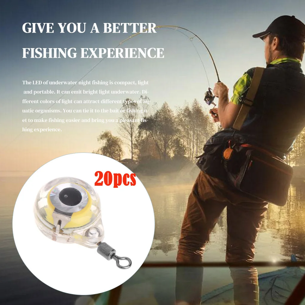 

20 шт., светодиодная лампа для рыбалки в соленой воде