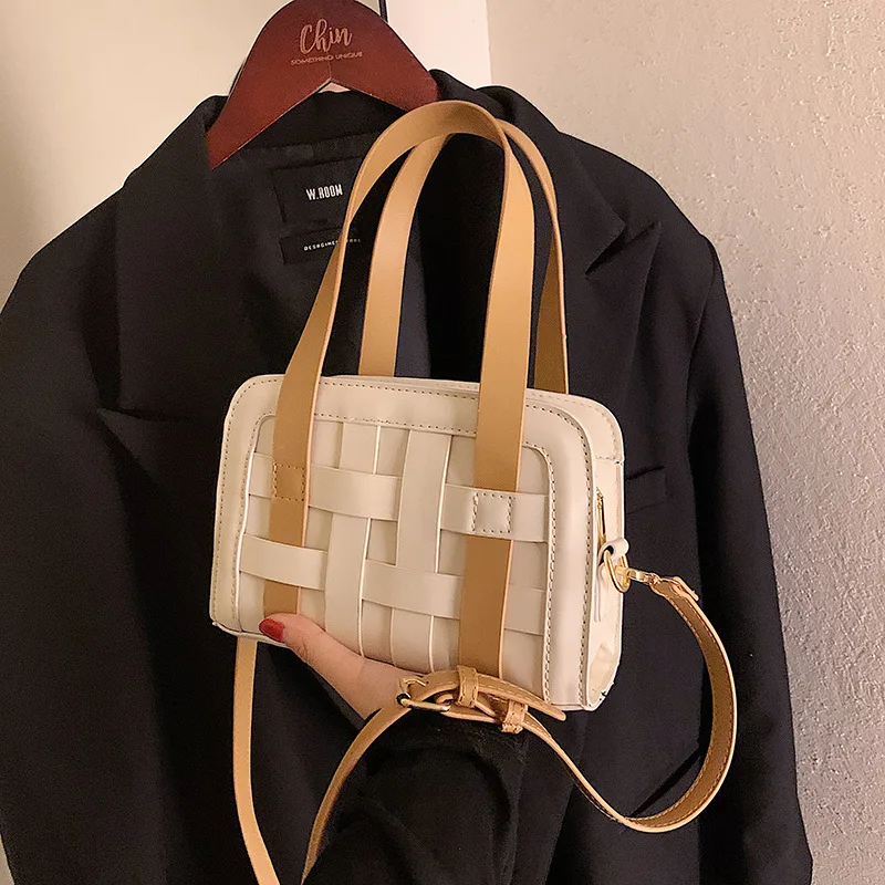 

Bag Summer Messenger 2021 New Trendy Fashion High Quality Ladies Luxury Woven Shoulder Bag Net Red Portable Small Square Bag