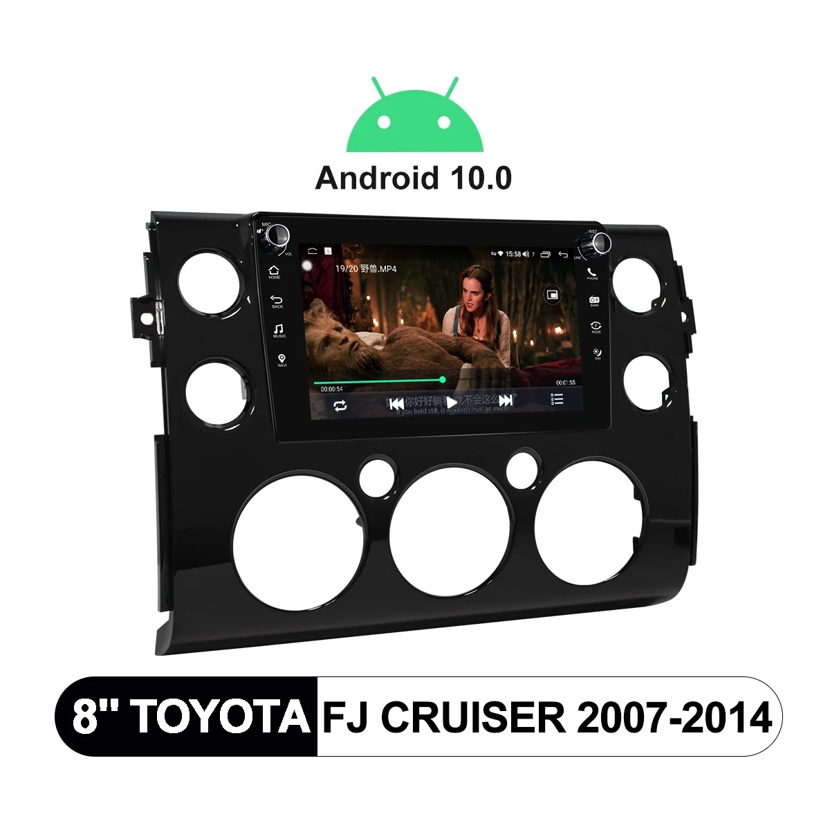저렴한 무선 카플레이 자동차 멀티미디어 플레이어, 라디오 테이프 레코더 1 Din 8 인치, 토요타 FJ 크루저 2007-2014 안드로이드 10 차량 음악 시스템