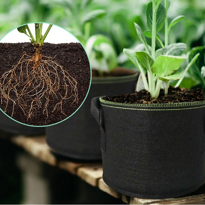 Вместительные плотные тканевые горшки 5 шт./компл. 15 галлонов контейнер для