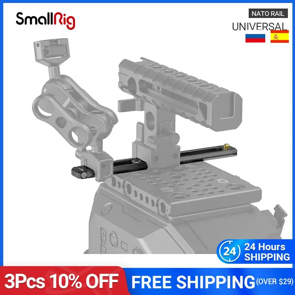 SmallRig 150mm Long NATO Rail 6mm Thick Quick Release Nato With 1/4&quot-20 Mounting Hole For Clamp/Handle-2486 | Электроника