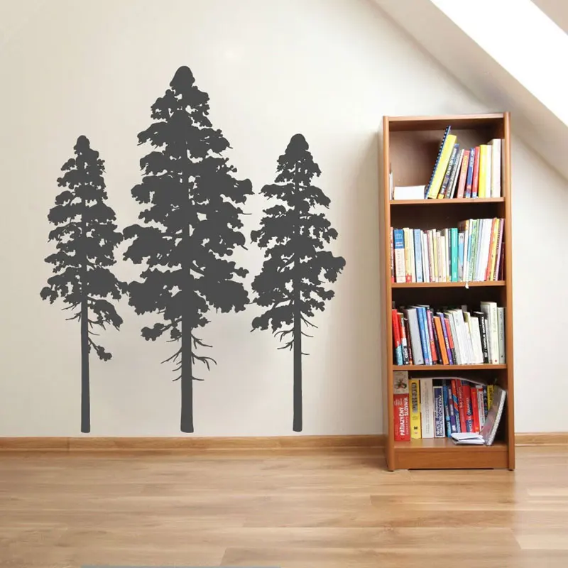 

Pine Trees Forest Silhouette Wall Sticker Vinyl Home Decoration Living Room Bedroom Nursery Decals Wall Landscape Murals A928