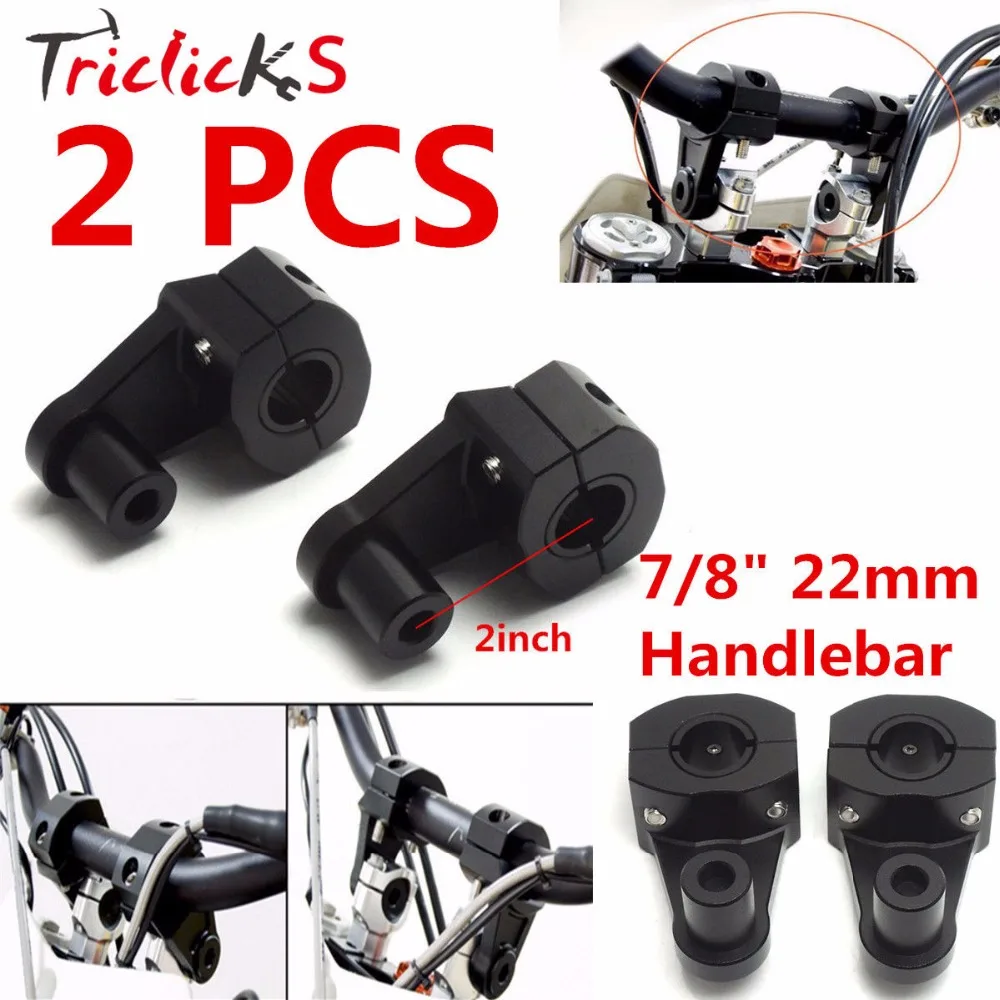 

Triclicks Aluminum 7/8" 22mm Motorcycle HandleBar Handle Fat Bar Mount Clamps Riser CNC Suport Handle Bar Mounting Clamp Risers