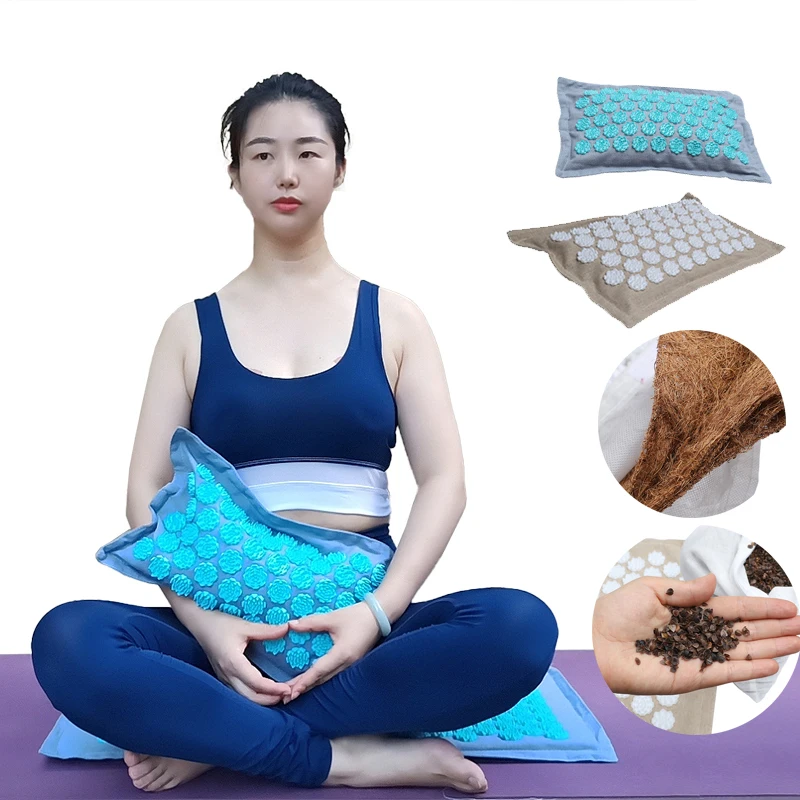 

Coconut Palm Massage Yoga Mat Sport Lotus Spike Acupressure Mat Cushion Neck&Back Pain Relief Acupuncture Pillow Accupresure Mat