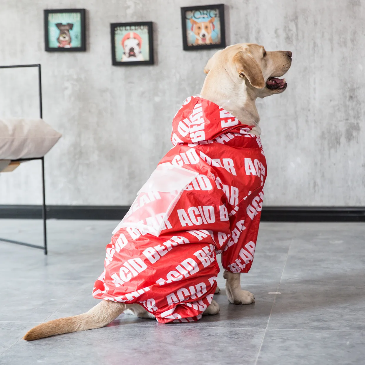 Дождевик для собак водонепроницаемый Модный стильный дождевик из полиэстера