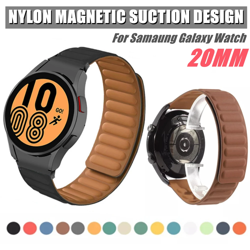 

Silicone Magnetic 20mm Strap for Samsung Galaxy Watch 4 40mm 44mm Watch Band for Galaxy Watch 4 Classic 42mm 46mm Bracelet