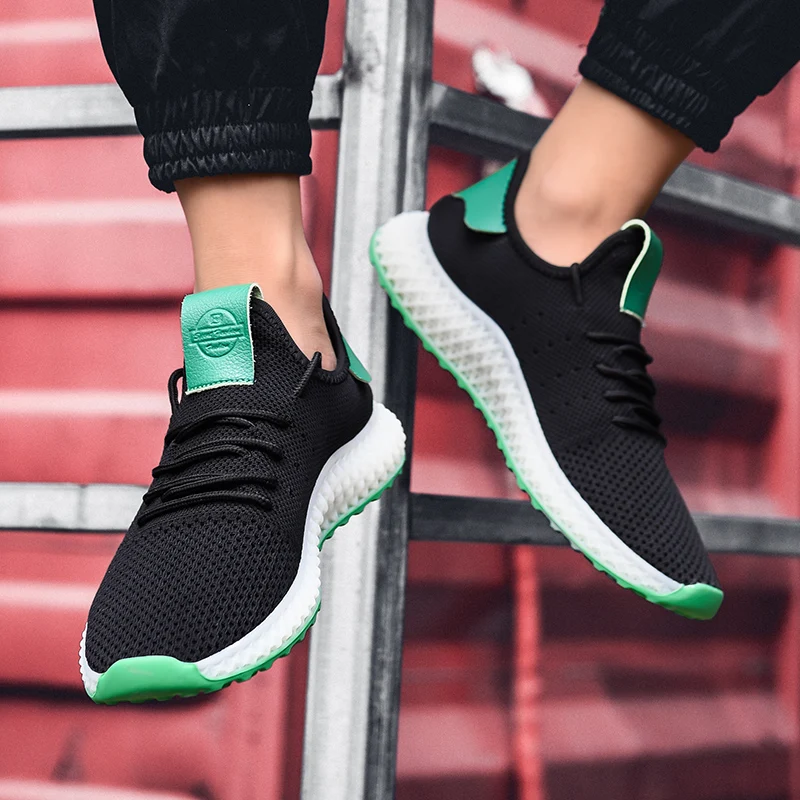 

Sport Shoes Men Solid White Fashion Knitting Casual Shoes Men Men's Sneakers 2020 For Zapatos Informales De Hombre Causal