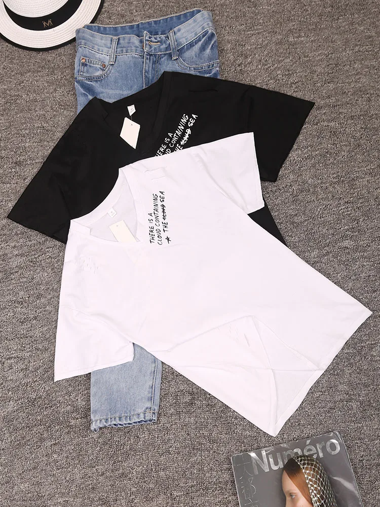 Женская футболка с дырками женская летняя одежда в Корейском стиле хлопковые