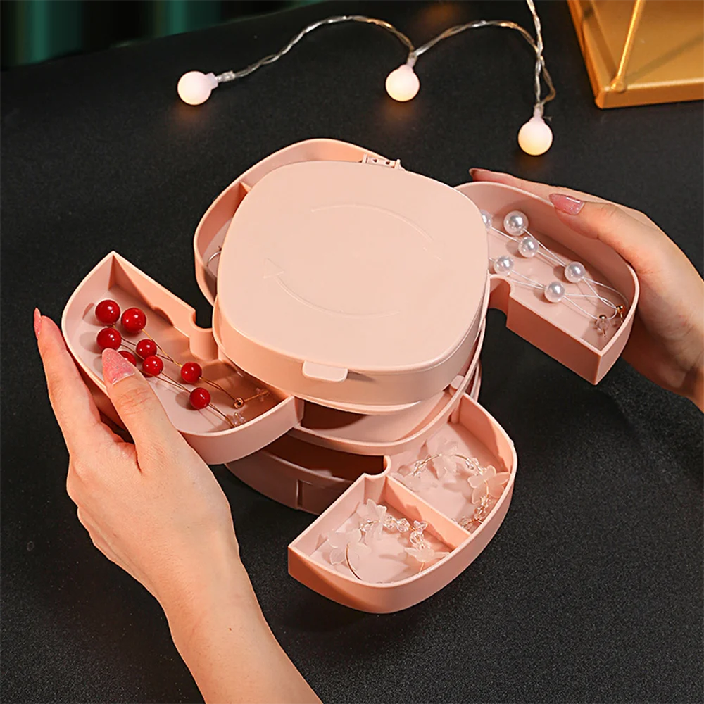 

Large Capacity Rotating Jewelry Storage Box Makeup Drawer Organizer Jewelry Nail Polish Makeup Container Desktop Storage Box