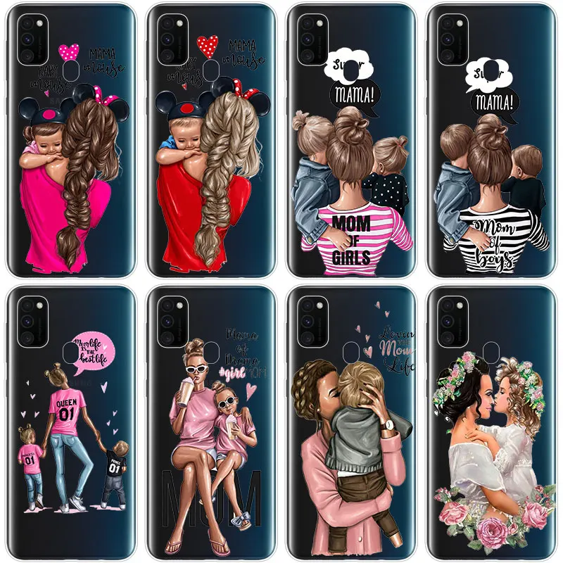 baby mom girl soft case for samsung galaxy m11 m12 m21 m30s m31s m32 m51 a5 2017 a6 a7 a8 a9 j2 core j6 plus j8 2018 cover free global shipping