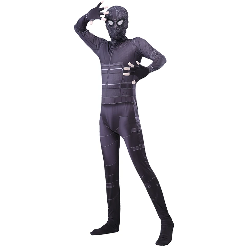 Хэллоуин новая детская Spiderboy с маской бальные костюмы для взрослых и детей черный