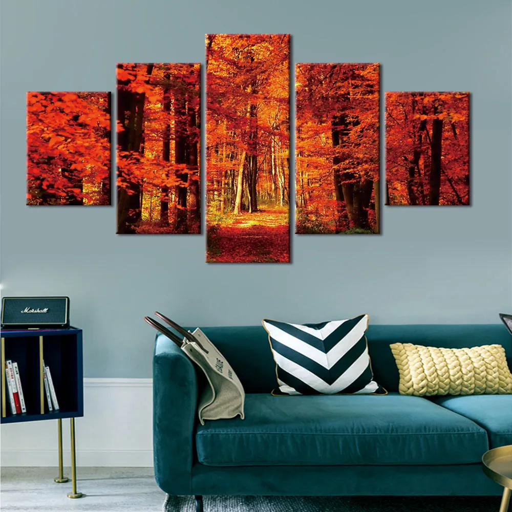

Canvas Painting 5 pieces Home Decoration Wall Art natural scenery tree view Posters Picture Gift frame Wall Decor